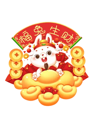 兔年插画兔年新年元素PNG免扣素材