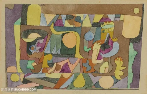 保罗克利手绘抽象形状艺术装饰画 保罗克利手绘抽象形状艺术装饰画