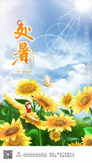 处暑节气向日葵启动页