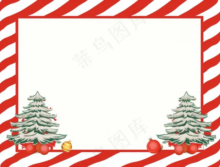 圣诞边框装饰圣诞树圣诞老人可爱卡插画背景(1264x960)