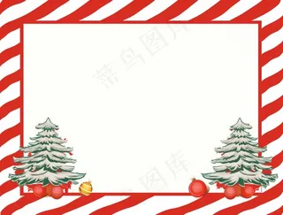 圣诞边框装饰圣诞树圣诞老人可爱卡插画背景