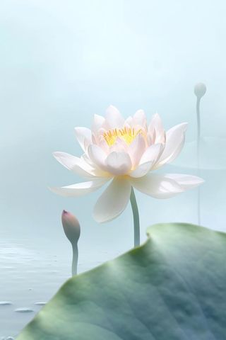 简约雾面荷花池塘背景