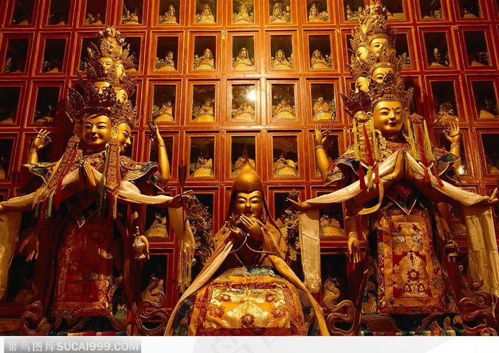 传统佛像-三面神佛