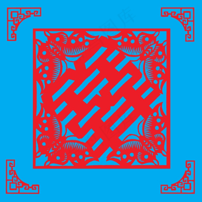 喜字剪纸 剪纸风元素