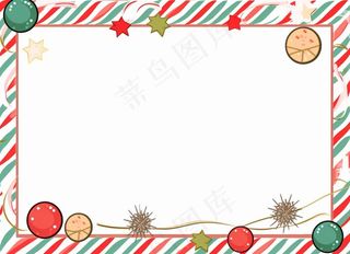 圣诞边框装饰圣诞树圣诞老人可爱卡插画背景