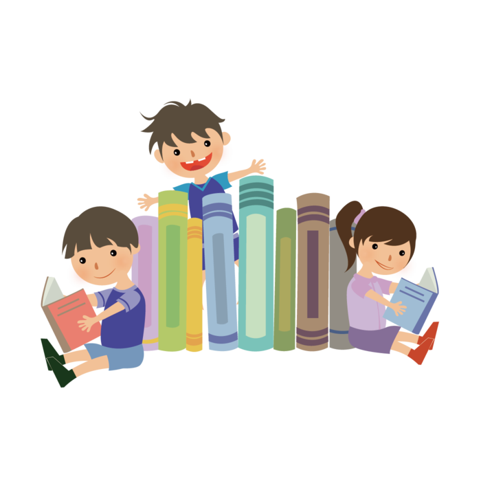 读书卡通孩子