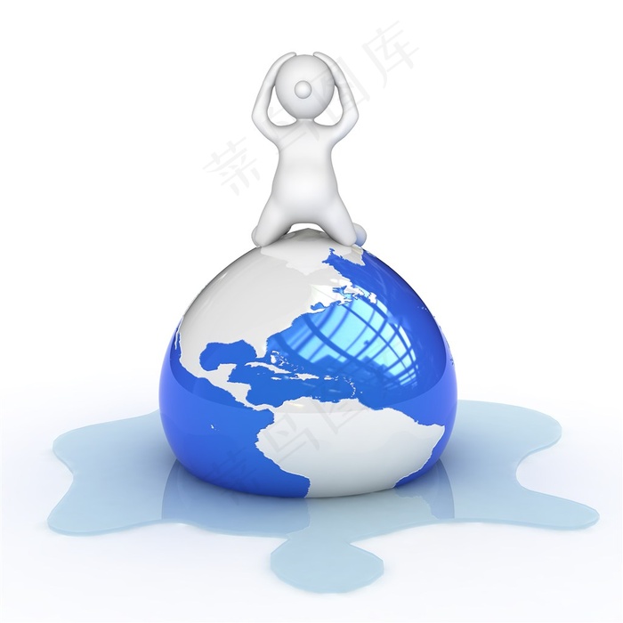 3D小人白色小人救救地球