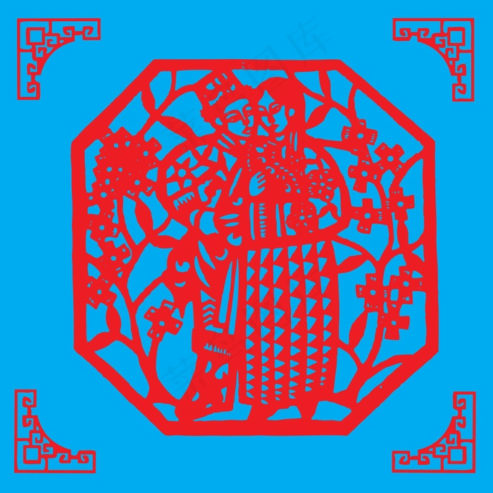 窗花剪纸 剪纸风元素