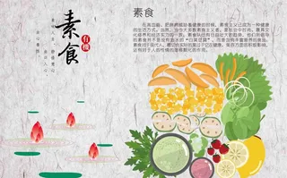 美食素食背景墙