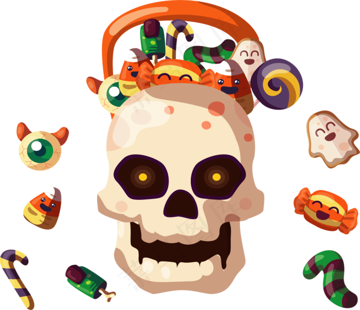 卡通万圣节节日糖果