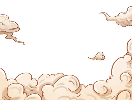 中国风国潮祥云插画手绘云彩图案海报云层装饰背景PSD设计素材