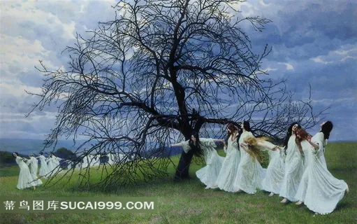 世界名画--跳舞白衣美女