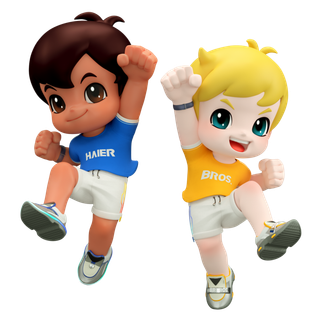 海尔兄弟IP-3D人形立牌UP向上运动版 免抠图