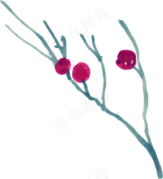 冬季圣诞节花卉果花圈植物免抠海报PNG素材