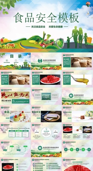 食品安全健康PPT模板ppt模版预览图