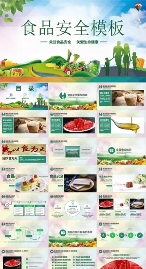 食品安全健康PPT模板ppt模版预览图