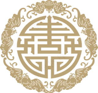 中国风传统吉祥寓意图案古代喜庆祥瑞纹样纹饰PNG免抠