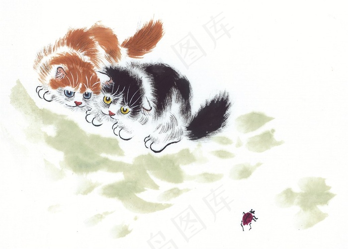 水墨猫系列图片素材