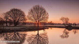 唯美湖畔风景画壁纸
