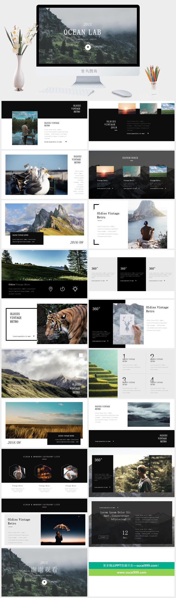 清新 大气 幻灯片模板PPT