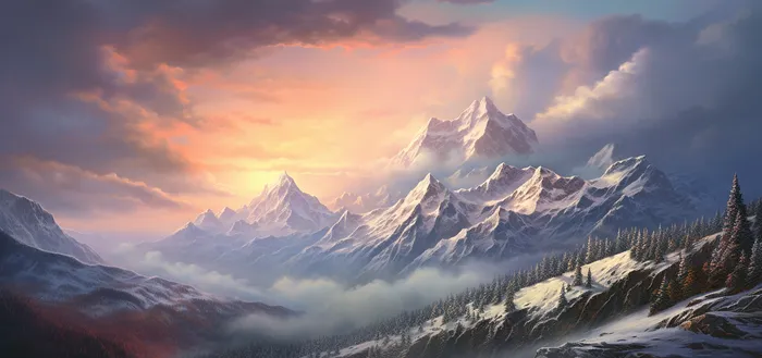 全景远景远处的雪山背景摄影图(4800x2256)