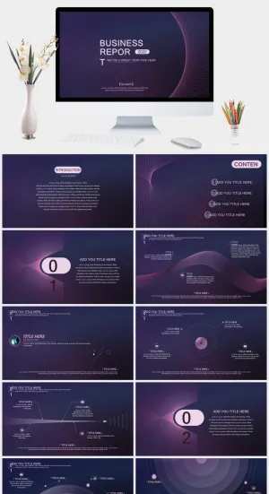 炫酷空间网状科幻科技PPT模板预览图