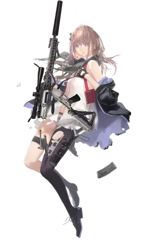 机枪女孩素材卡通简笔