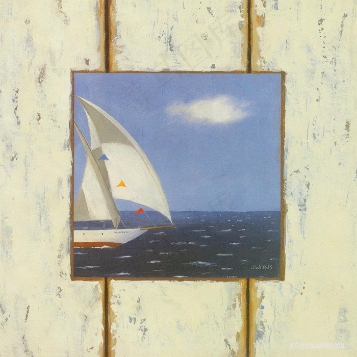 海景画架油画