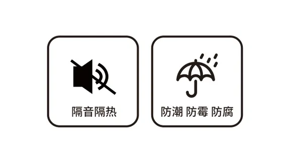 隔音隔热标签矢量