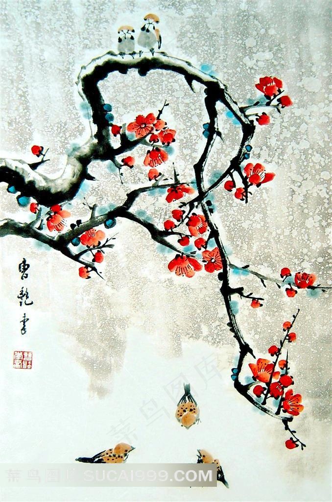 梅雀图工笔画