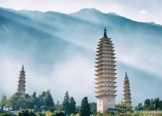 古建筑三塔寺风景图片