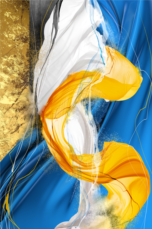 抽象金箔玄关装饰画