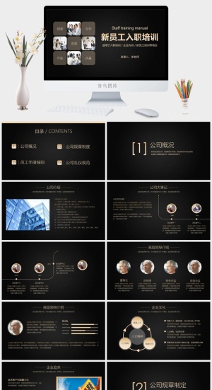 员工培训PPT模板预览图