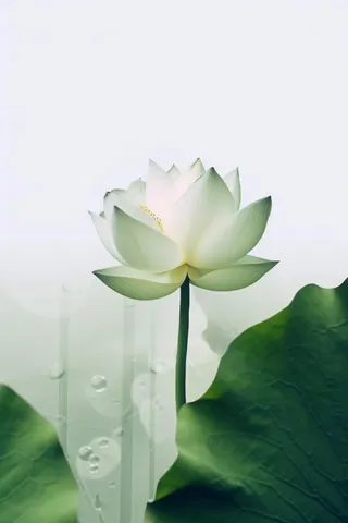 简约摄影清新荷花白绿色背景