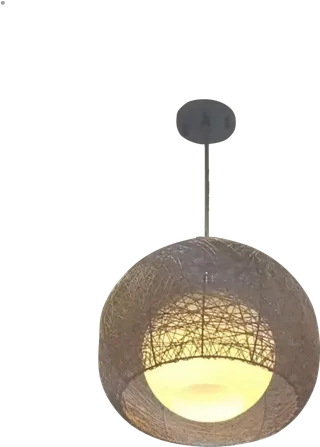 北欧铝线编织草帽灯元素免抠