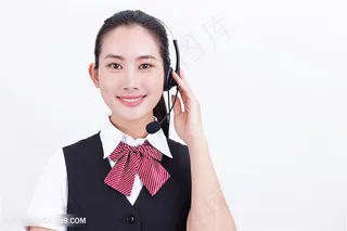 职业美女客服接听电话职场人物