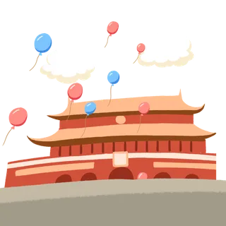 *建军节建党国庆节党建元素图片 卡通手绘PNG透明免扣PS素材