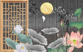 新中式现代背景墙