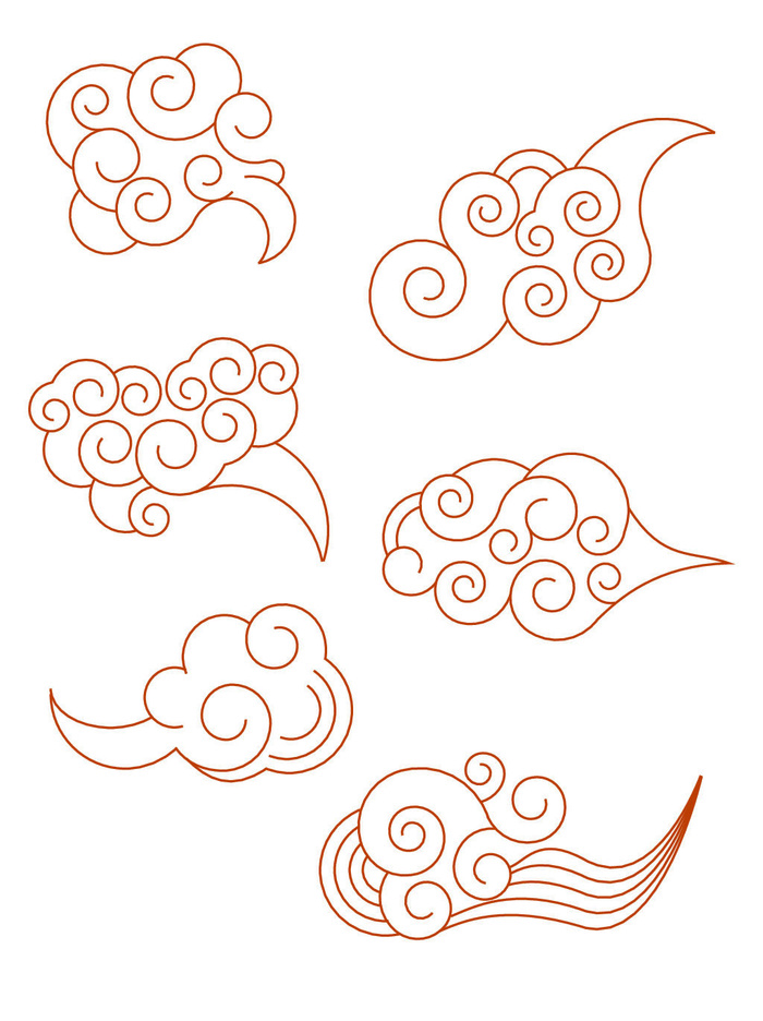 中国风古典式线条祥云纹底纹图案纹理装饰背景素材AI素材