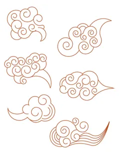 中国风古典式线条祥云纹底纹图案纹理装饰背景素材AI素材