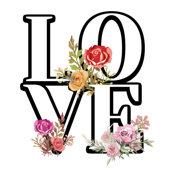 设计love字装饰情人节