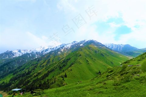 春季高地雪山景观图片