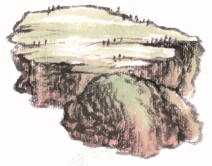 大山石头美图国画jpg素材