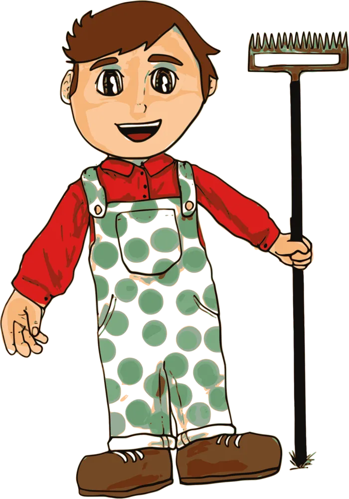 男孩卡通简笔人物农场现代农业