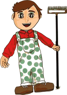 男孩卡通简笔人物农场现代农业