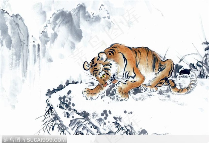 水墨画老虎图