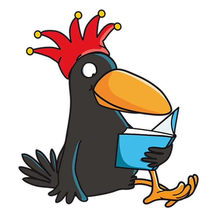 乌鸦看书学习卡通少儿兴趣班