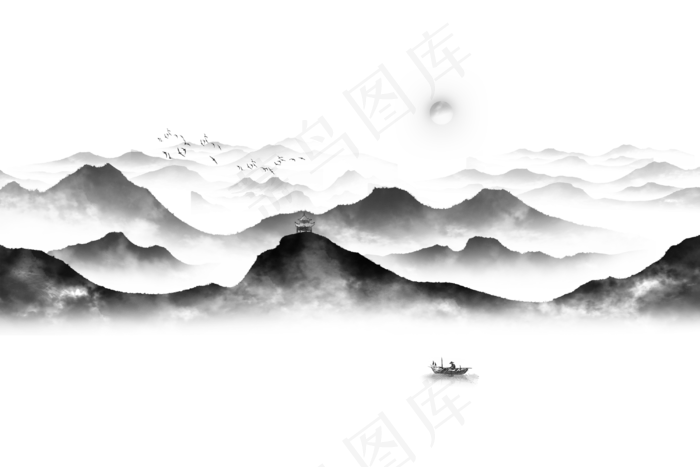 水墨山水素材 