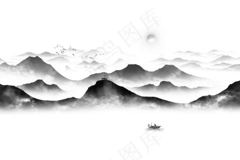 水墨山水素材 