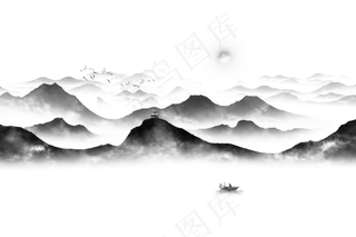 水墨山水素材 